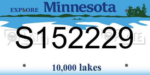 S152229 Minnesota License Plate