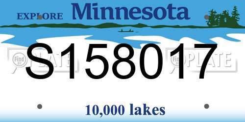 S158017 Minnesota License Plate
