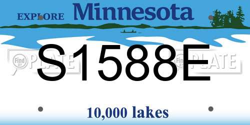 S1588E Minnesota License Plate