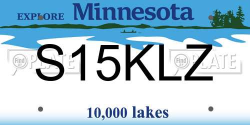 S15KLZ Minnesota License Plate