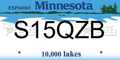 S15QZB Minnesota License Plate