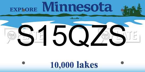 S15QZS Minnesota License Plate