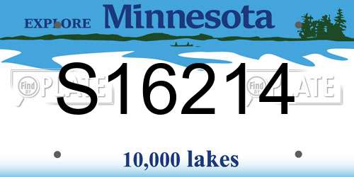 S16214 Minnesota License Plate
