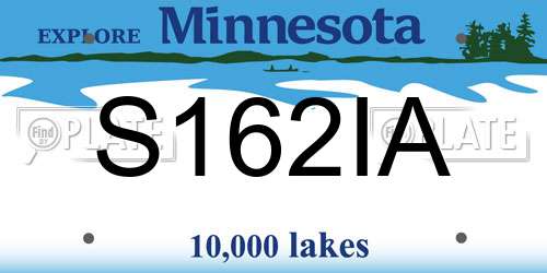 S162IA Minnesota License Plate