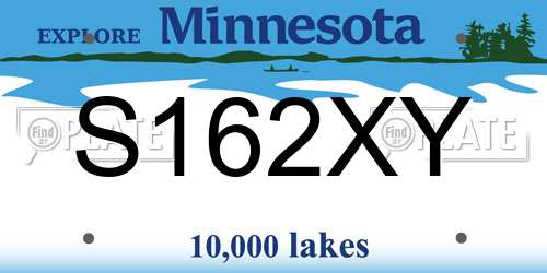 S162XY Minnesota License Plate