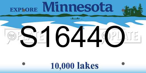 S1644O Minnesota License Plate