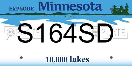 S164SD Minnesota License Plate