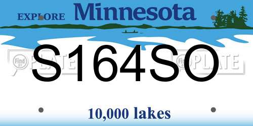 S164SO Minnesota License Plate
