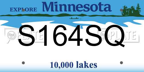 S164SQ Minnesota License Plate