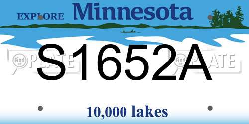 S1652A Minnesota License Plate