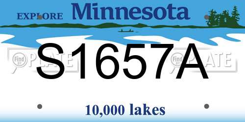 S1657A Minnesota License Plate