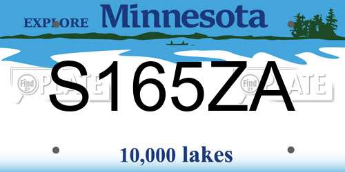 S165ZA Minnesota License Plate