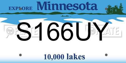 S166UY Minnesota License Plate