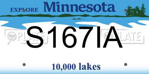 S167IA Minnesota License Plate
