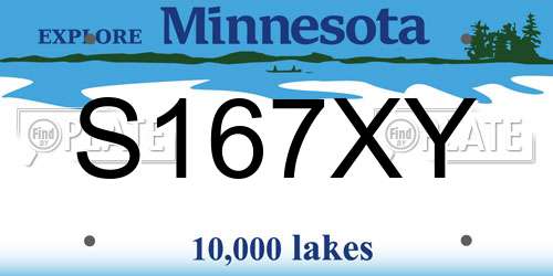 S167XY Minnesota License Plate