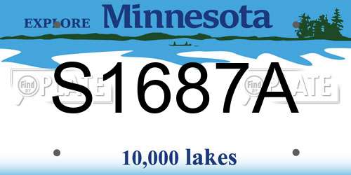 S1687A Minnesota License Plate