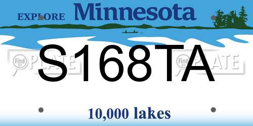 S168TA Minnesota License Plate