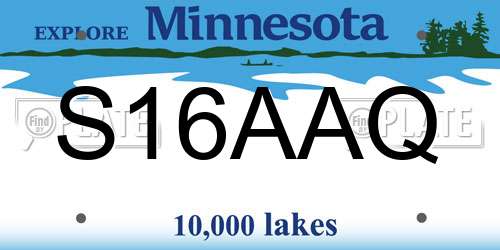S16AAQ Minnesota License Plate