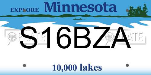 S16BZA Minnesota License Plate