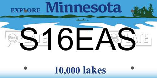 S16EAS Minnesota License Plate