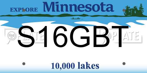 S16GBT Minnesota License Plate