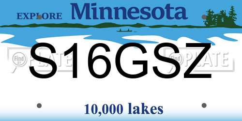S16GSZ Minnesota License Plate