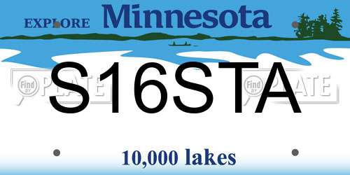 S16STA Minnesota License Plate