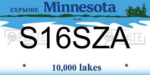 S16SZA Minnesota License Plate