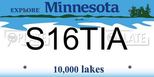 S16TIA Minnesota License Plate