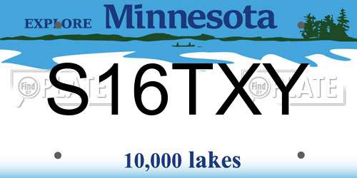 S16TXY Minnesota License Plate