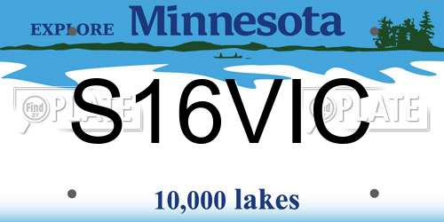 S16VIC Minnesota License Plate