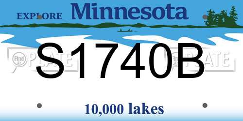 S1740B Minnesota License Plate