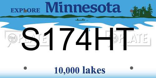 S174HT Minnesota License Plate
