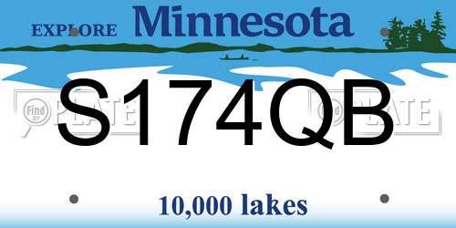 S174QB Minnesota License Plate
