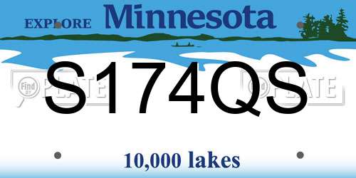 S174QS Minnesota License Plate