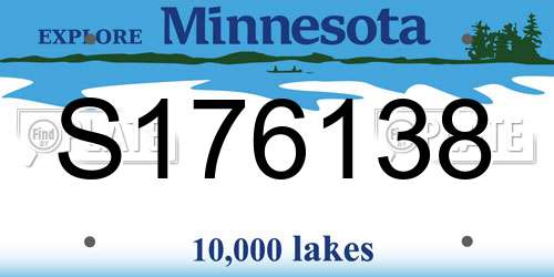 S176138 Minnesota License Plate