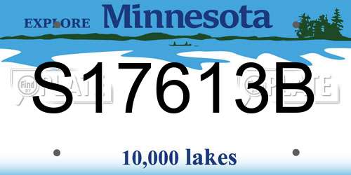 S17613B Minnesota License Plate