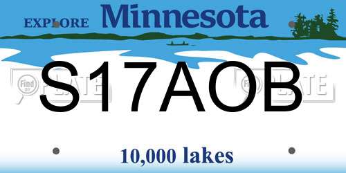 S17AOB Minnesota License Plate