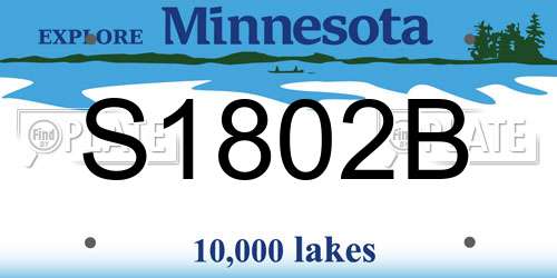 S1802B Minnesota License Plate