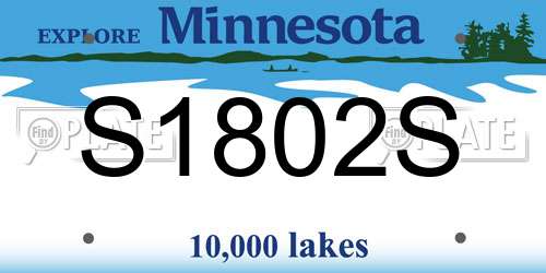 S1802S Minnesota License Plate