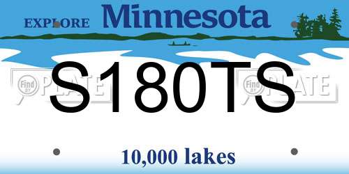 S180TS Minnesota License Plate