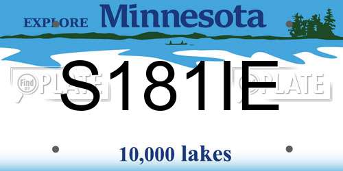 S181IE Minnesota License Plate