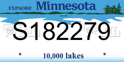S182279 Minnesota License Plate
