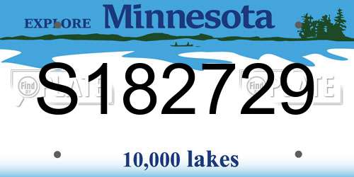 S182729 Minnesota License Plate