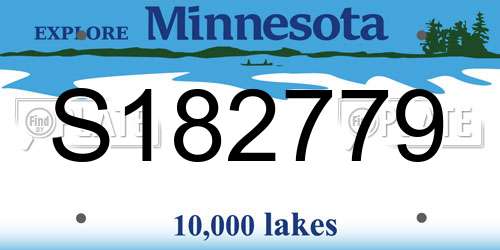 S182779 Minnesota License Plate