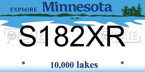 S182XR Minnesota License Plate
