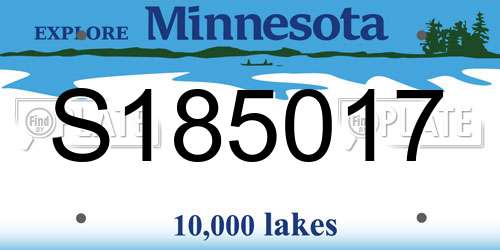 S185017 Minnesota License Plate