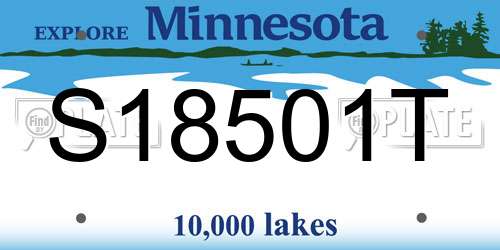 S18501T Minnesota License Plate