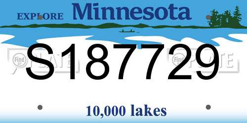 S187729 Minnesota License Plate