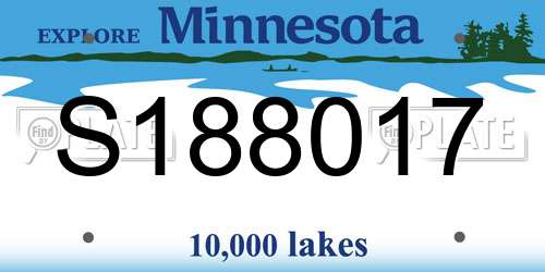 S188017 Minnesota License Plate